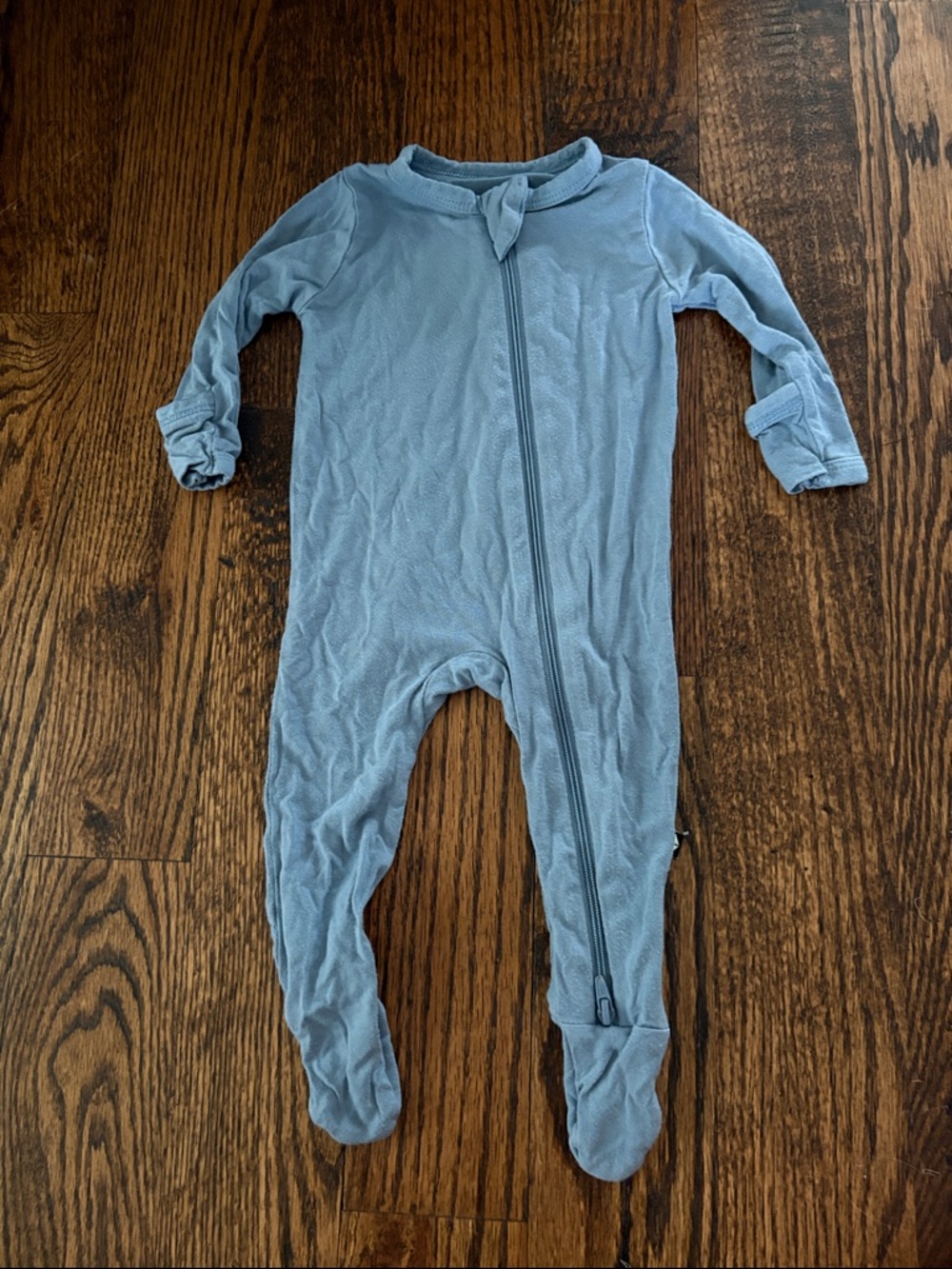 Kyte Baby | Blue Baby Footed One-Piece Zipper Romper